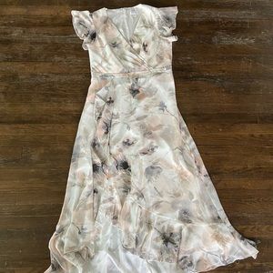 Calvin Klein Printed Chiffon Gown